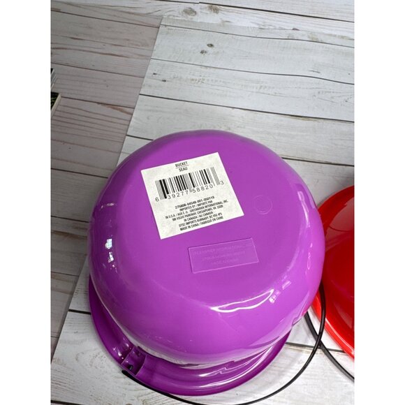 Lot of 2 Purple Spider Jack-O'-Lantern Halloween Treat Bucket 7"x7" Greenbrier - Picture 8 of 8